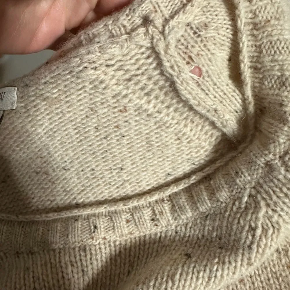 J. Crew Donegal Lambswool Sweater with Gold Shimmer Stripe